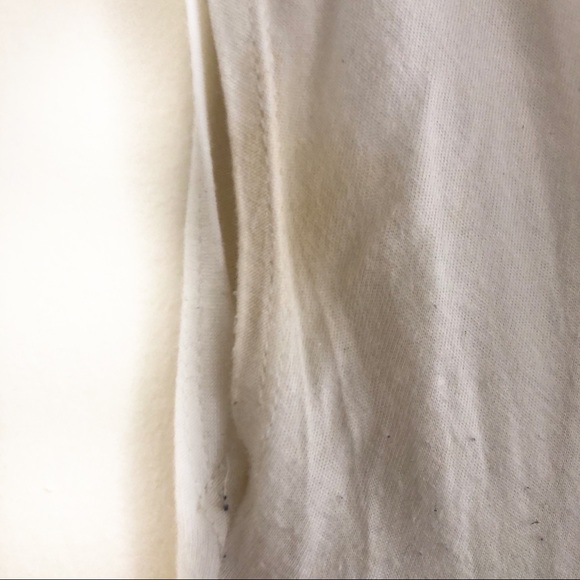 White Knit V-neck Blouse w/ Center Ruffle | A-Knit - Picture 5 of 8